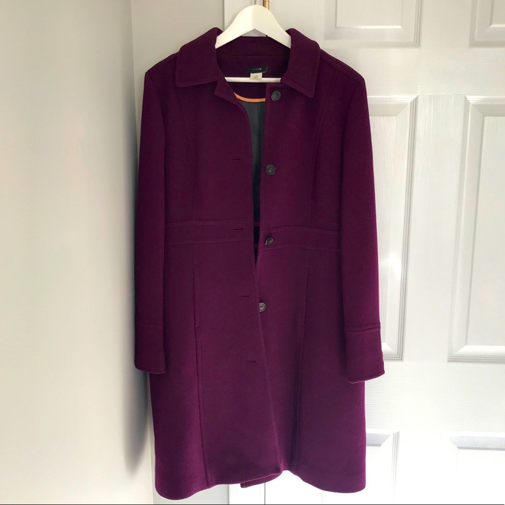 W16 J. Crew Classic Day Coat - Eggplant